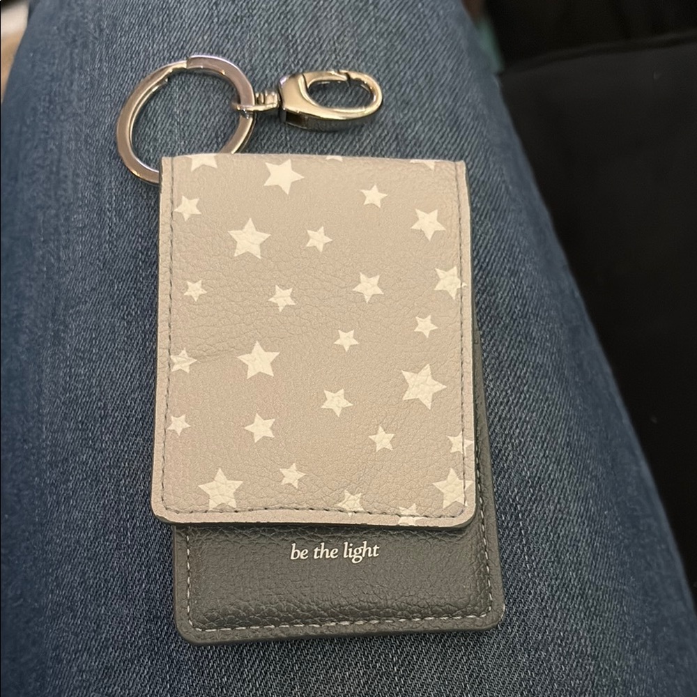 Star Patterned Card Holder Keychain